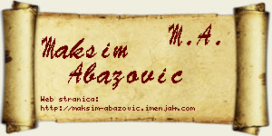 Maksim Abazović vizit kartica